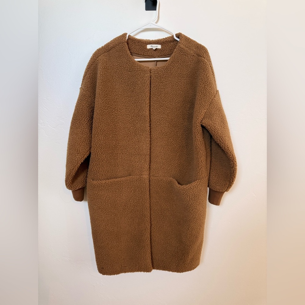 Madewell Cozy Tan Teddy Bear Coat